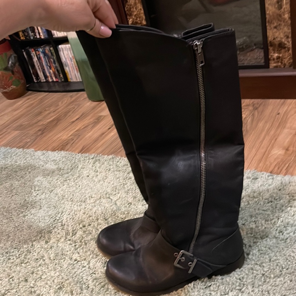 Carlos Santana tall black riding boots, size 10